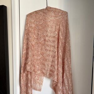 Elegant Lace Shawl in Peach